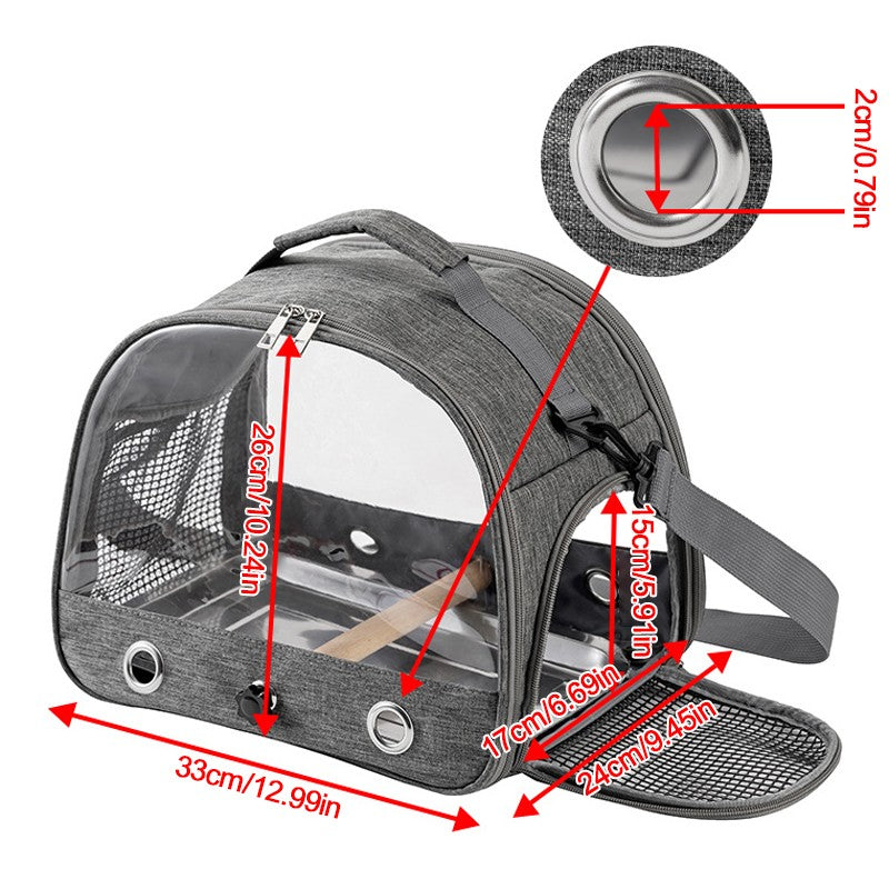 Bird Carrier Backpack Bag for Parrots & Small Pets