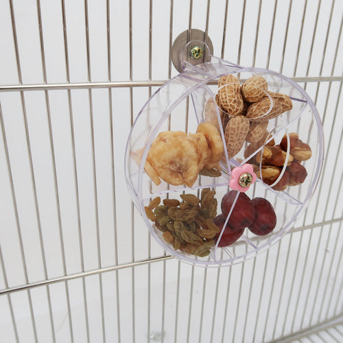 Acrylic Foraging Wind Wheel Bird Toy | Parrot Cage Feeder