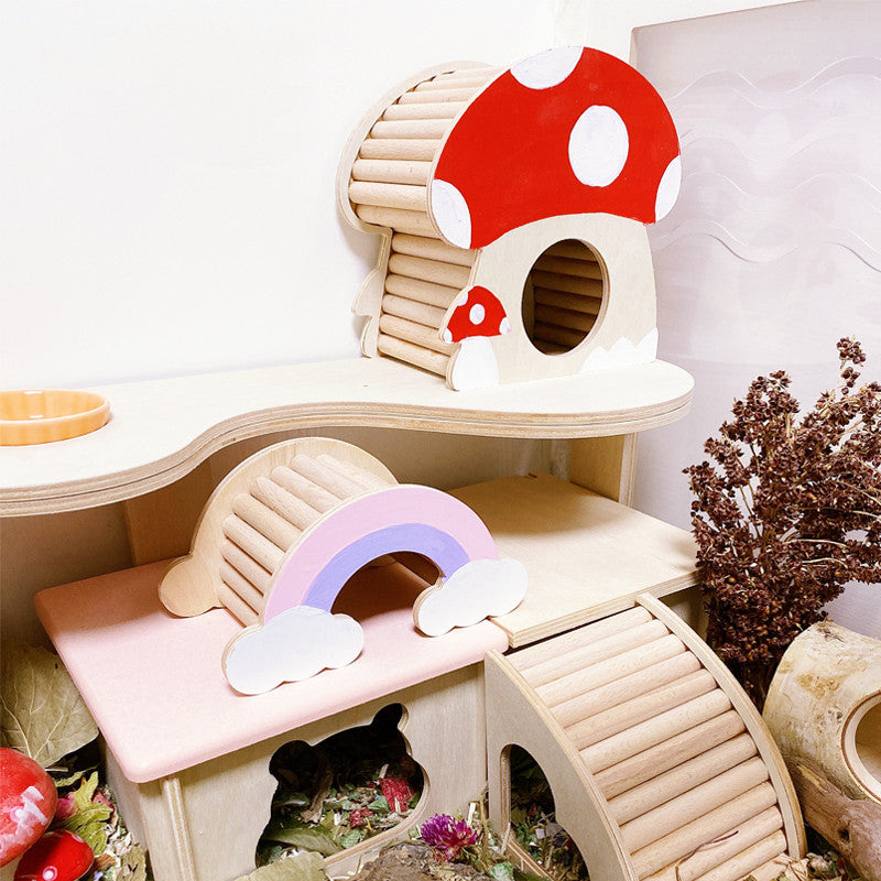 Hamster Multi-Functional Staircase Small House Toy