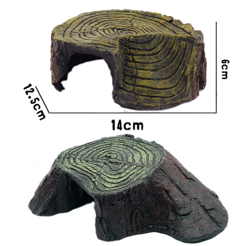 Resin Tree Stump Turtle Climbing Platform