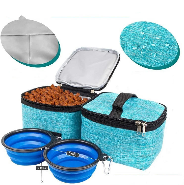 Pet Travel Kit – Foldable Bowl, Storage Bags & Water-Resistant Organizer