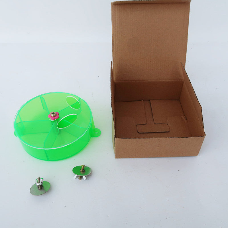 Acrylic Foraging Wind Wheel Bird Toy | Parrot Cage Feeder