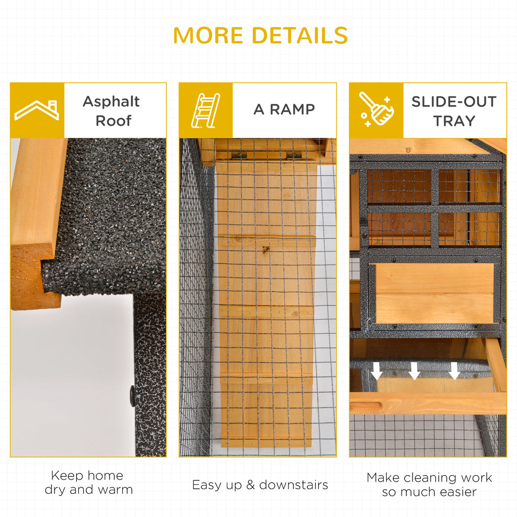 Outdoor Rabbit Cage Elevated Pet House with Slide-Out Tray
