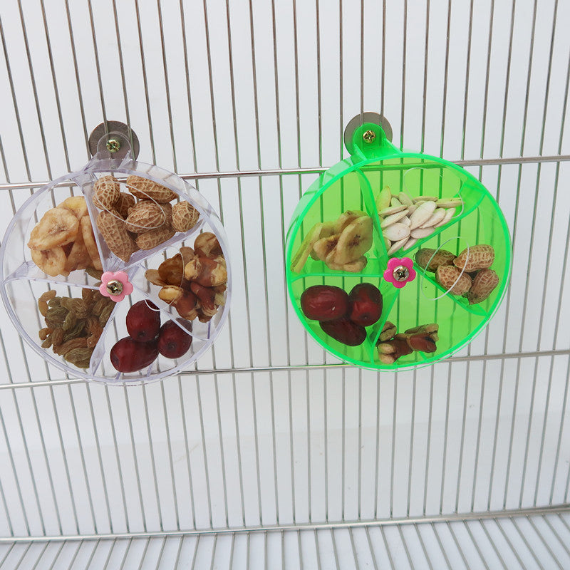 Acrylic Foraging Wind Wheel Bird Toy | Parrot Cage Feeder